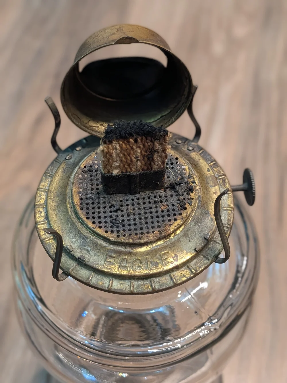 Clear Glass Vintage-Style Oil Lamp - Classic Home Accent